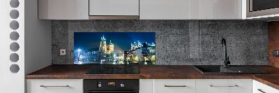 Glasrückwand für die küche Krakau bei Nacht