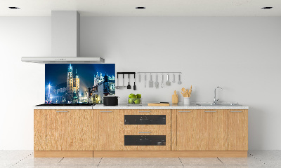 Glasrückwand für die küche Krakau bei Nacht