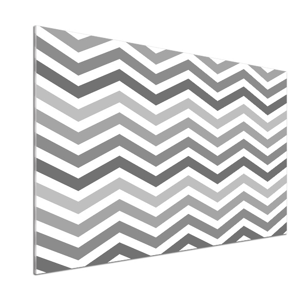 Glasrückwand für die küche Graue Zickzacklinien