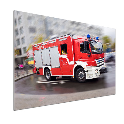 Küchen wandpaneel Feuerwehrwagen