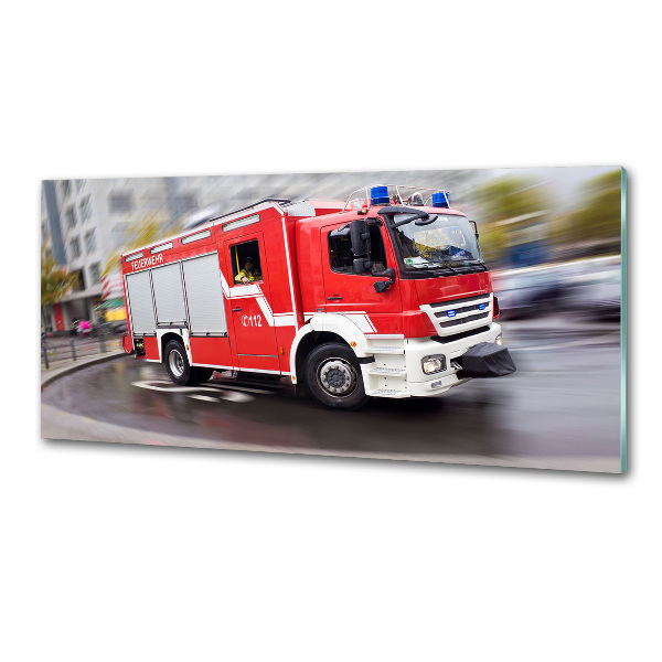 Küchen wandpaneel Feuerwehrwagen