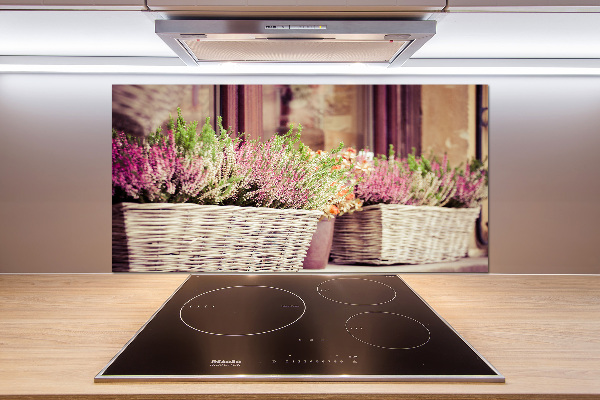 Glasrückwand für die küche Lavendel im Topf