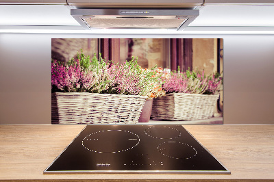 Glasrückwand für die küche Lavendel im Topf