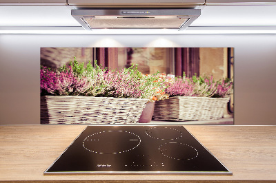 Glasrückwand für die küche Lavendel im Topf