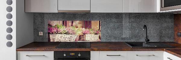 Glasrückwand für die küche Lavendel im Topf