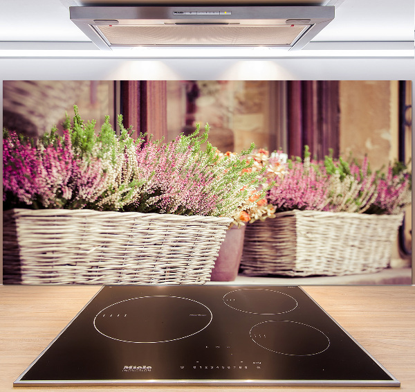 Glasrückwand für die küche Lavendel im Topf