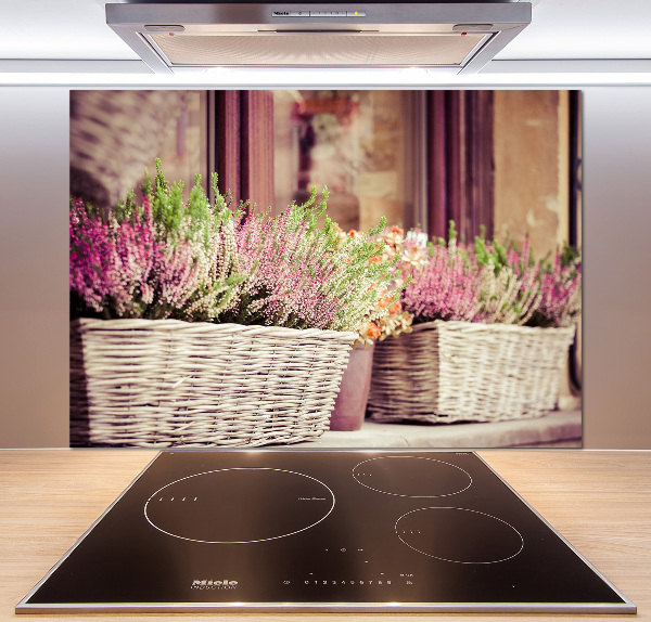 Glasrückwand für die küche Lavendel im Topf