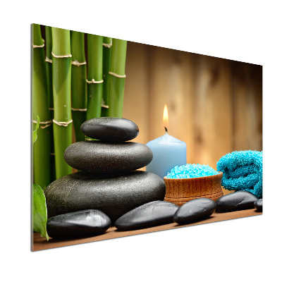 Glasrückwand für die küche Bambus