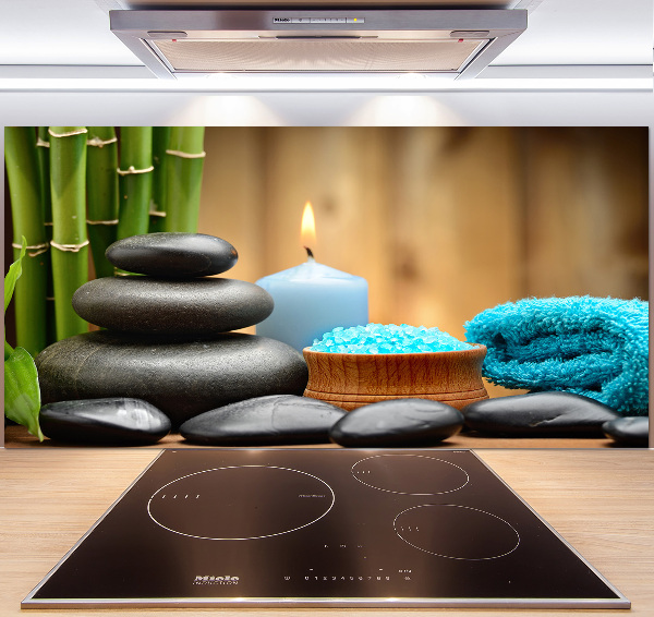 Glasrückwand für die küche Bambus