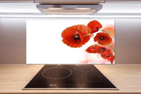 Küchen wandpaneel Mohnblumen