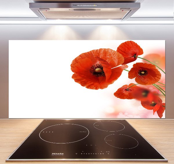 Küchen wandpaneel Mohnblumen