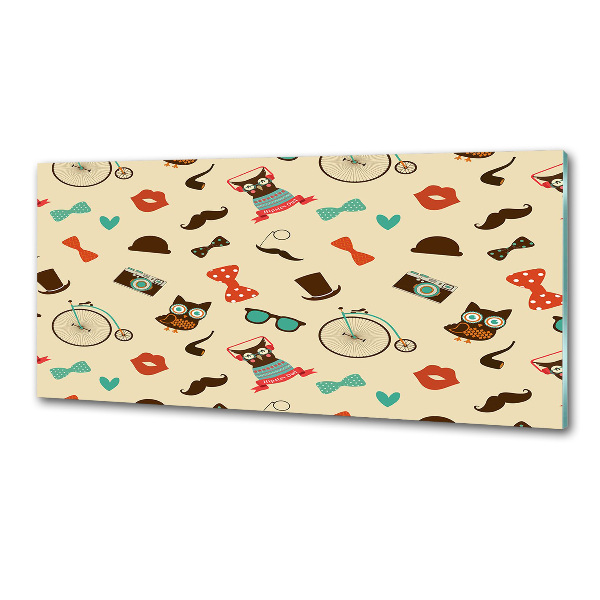 Platte für Küchenrückwand Hipster-Eulen