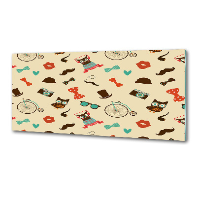 Platte für Küchenrückwand Hipster-Eulen