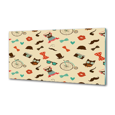 Platte für Küchenrückwand Hipster-Eulen