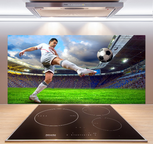 Küchen wandpaneel Ein Fußballspieler im Stadion