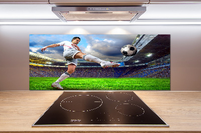 Küchen wandpaneel Ein Fußballspieler im Stadion