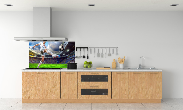 Küchen wandpaneel Ein Fußballspieler im Stadion