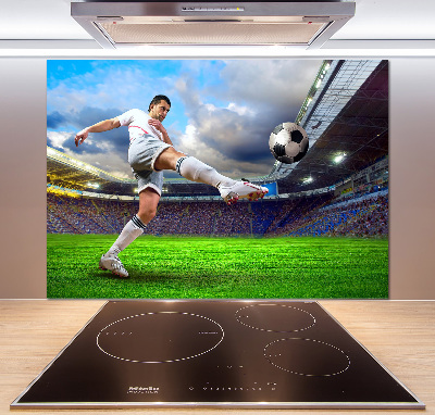Küchen wandpaneel Ein Fußballspieler im Stadion