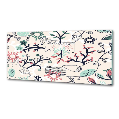 Platte für Küchenrückwand Tiere und Blumen