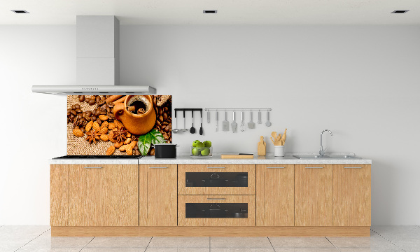 Küchen wandpaneel Kaffeebohnen und eine Tasse