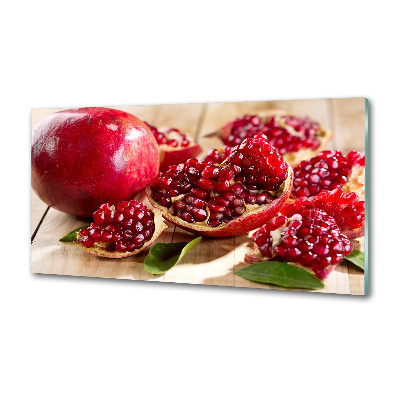 Glasrückwand für die küche Granatapfel mit Blättern