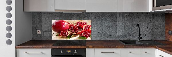 Glasrückwand für die küche Granatapfel mit Blättern