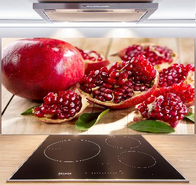 Glasrückwand für die küche Granatapfel mit Blättern