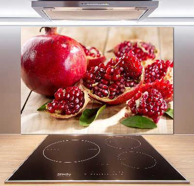 Glasrückwand für die küche Granatapfel mit Blättern