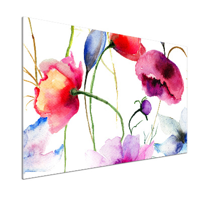 Platte für Küchenrückwand Mohnblumen