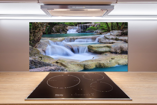 Küchen wandpaneel Wasserfall im Wald