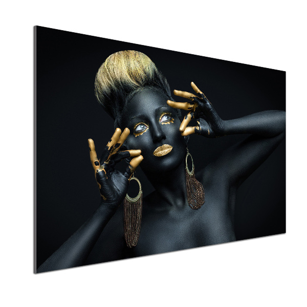 Küchen wandpaneel Frau in Schwarz