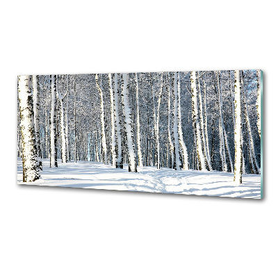 Glasrückwand für die küche Wald im Winter