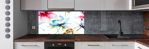 Küchen wandpaneel Mohnblumen