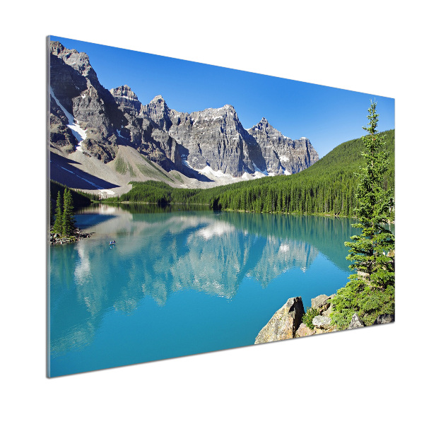 Glasrückwand für die küche See in den Bergen