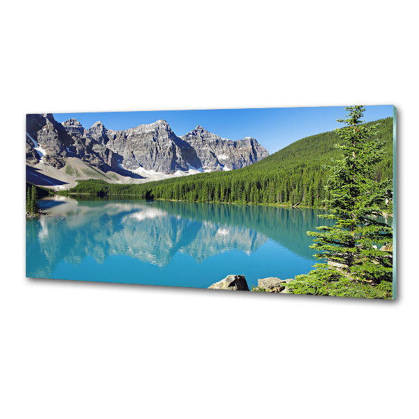 Glasrückwand für die küche See in den Bergen