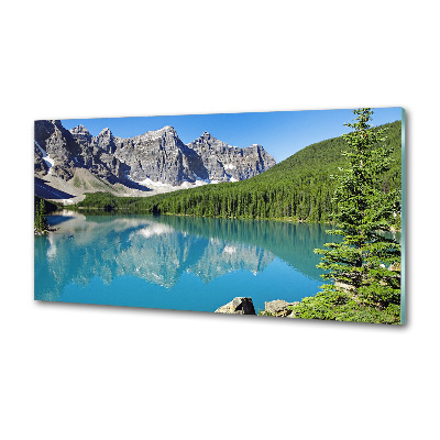 Glasrückwand für die küche See in den Bergen