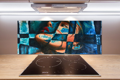 Platte für Küchenrückwand Abstrakte Frau