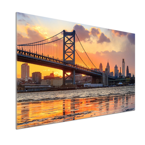 Glasrückwand für die küche Philadelphia-Brücke