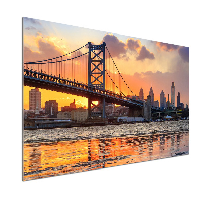 Glasrückwand für die küche Philadelphia-Brücke