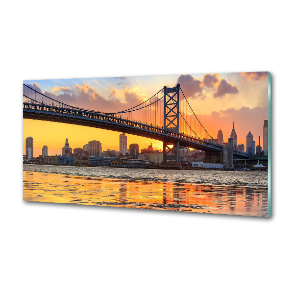 Glasrückwand für die küche Philadelphia-Brücke