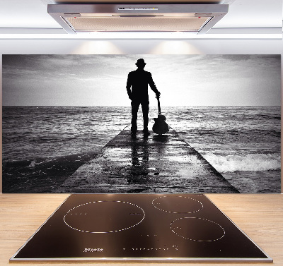 Platte für Küchenrückwand Gitarrist auf dem Pier