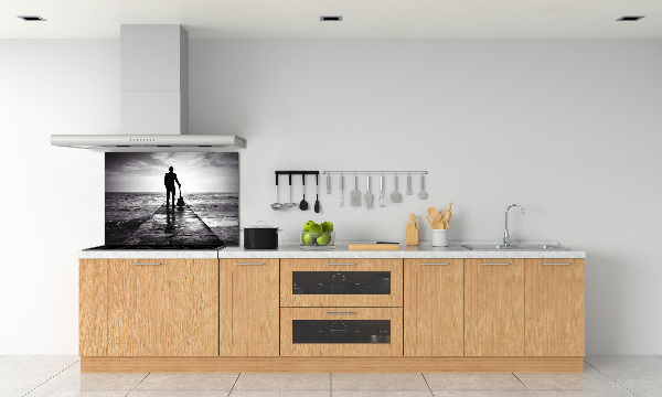 Platte für Küchenrückwand Gitarrist auf dem Pier