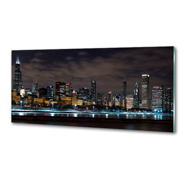 Platte für Küchenrückwand Chicago bei Nacht
