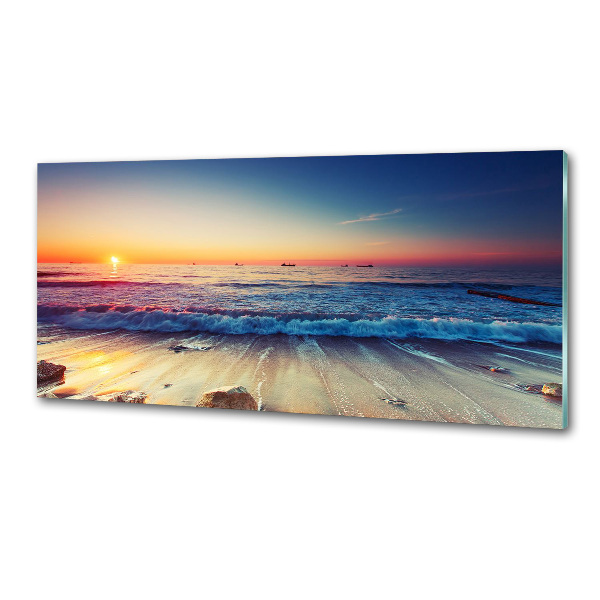 Glasrückwand für die küche Sonnenaufgang am Meer