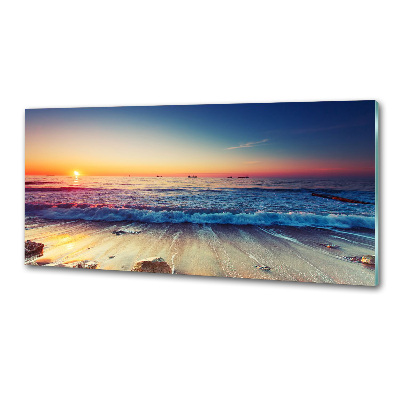 Glasrückwand für die küche Sonnenaufgang am Meer