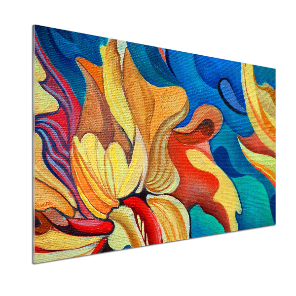 Glasrückwand für die küche Abstrakte Blume