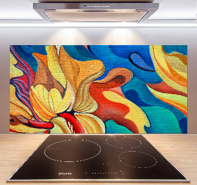 Glasrückwand für die küche Abstrakte Blume