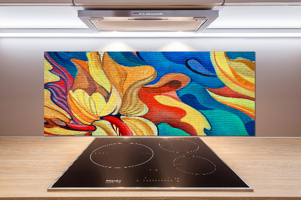 Glasrückwand für die küche Abstrakte Blume