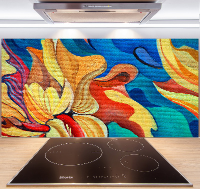 Glasrückwand für die küche Abstrakte Blume