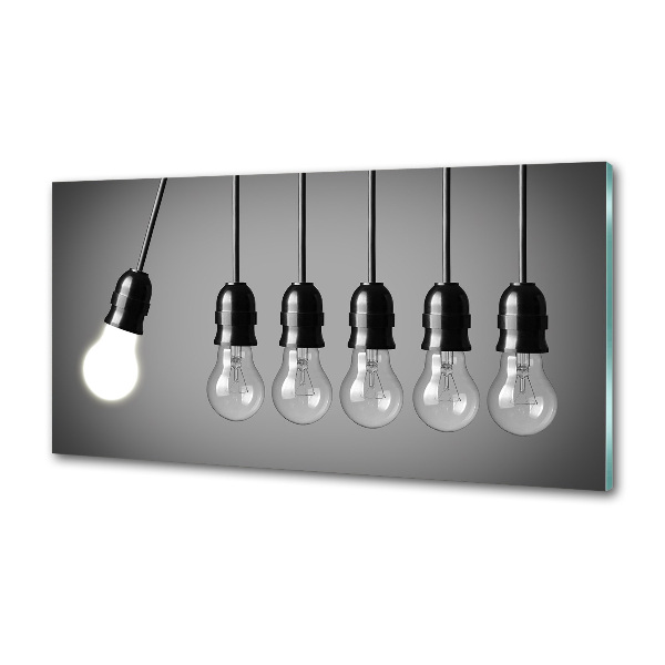 Glasrückwand für die küche Sechs Glühbirnen